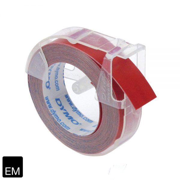 Cuộn nhãn dập nổi Dymo (EM) nhựa PE 9mm x 3m – Đỏ 520102