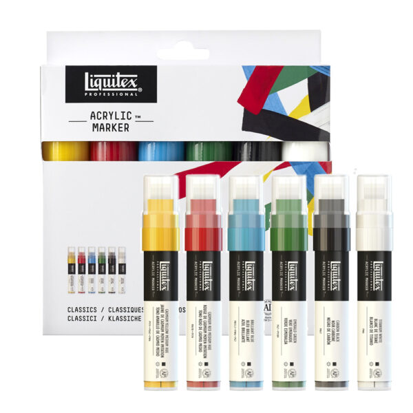 Bộ 6 bút vẽ màu acrylic hạng họa sĩ Liquitex Professional Paint Marker Classics – Ngòi 15mm